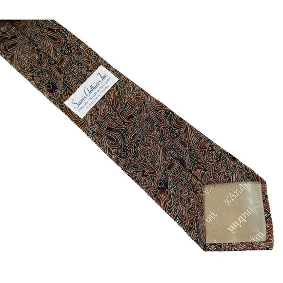 Silk Tie Woven Paisley Brown Necktie Sam's Clothiers - Picture 3 of 3